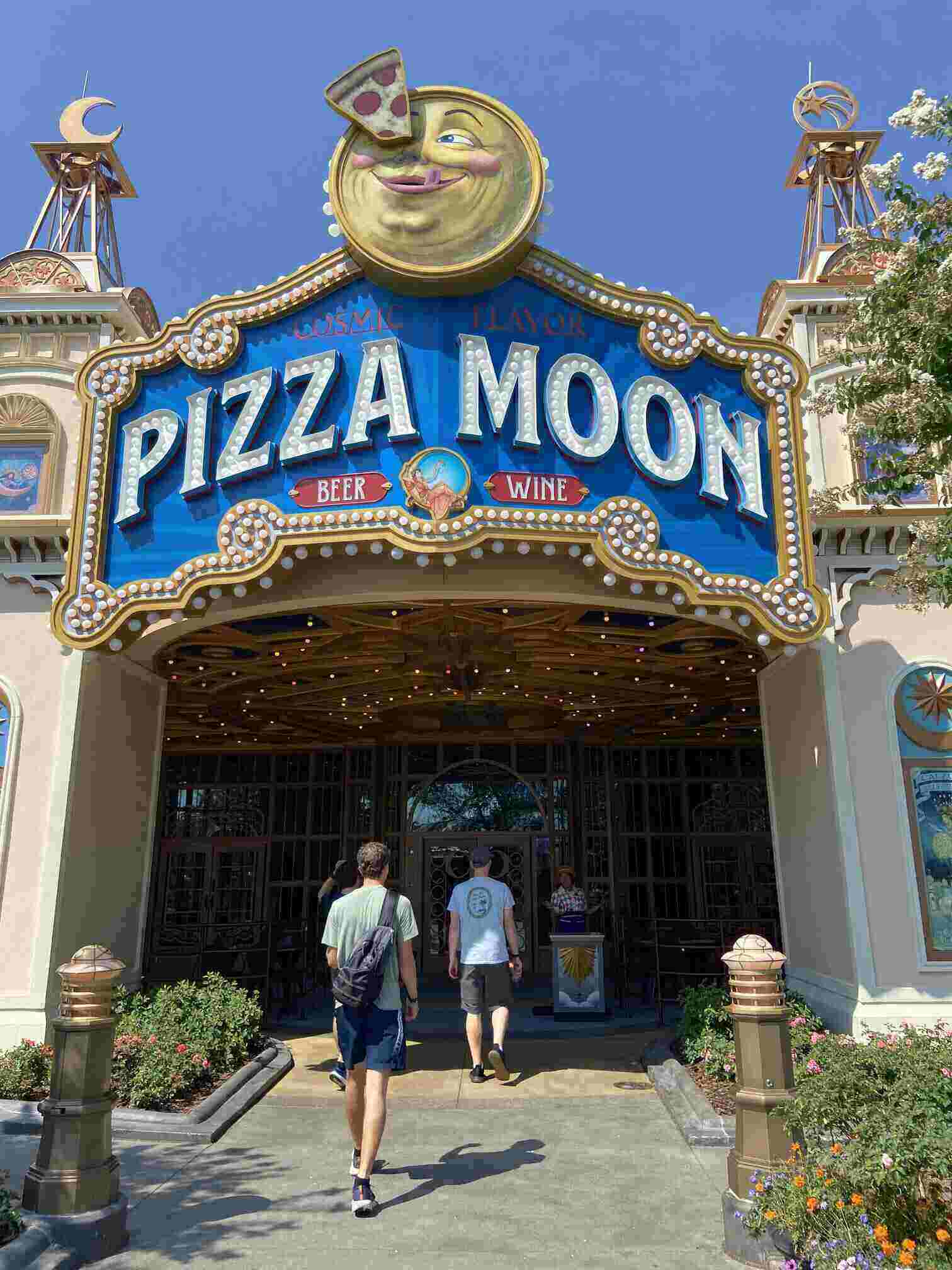 pizza moon outside at epic universe